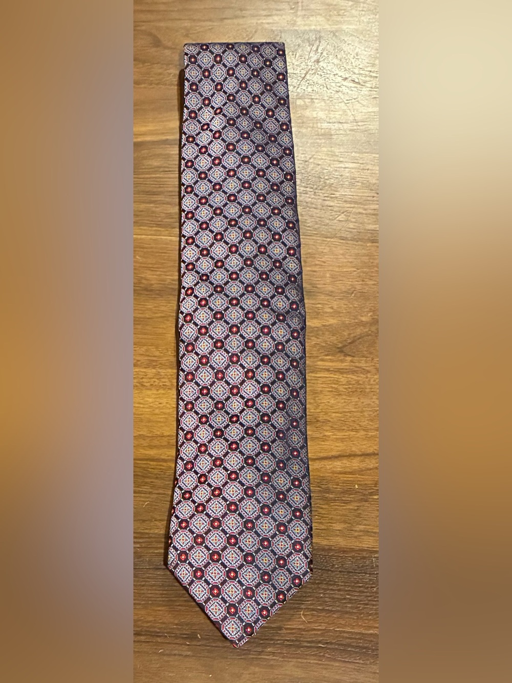 Canali Classic Geometric Men's Tie in Red and Blue